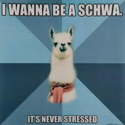 I wanna be a schwa -- it's never stressed!